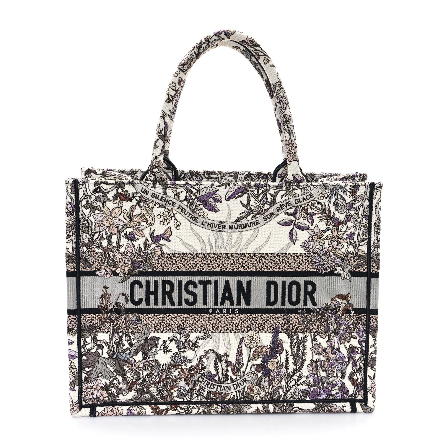 Christian Dior Canvas Embroidered Medium 4 Saisons Hiver Soleil Book Tote Multicolor 1 of 11