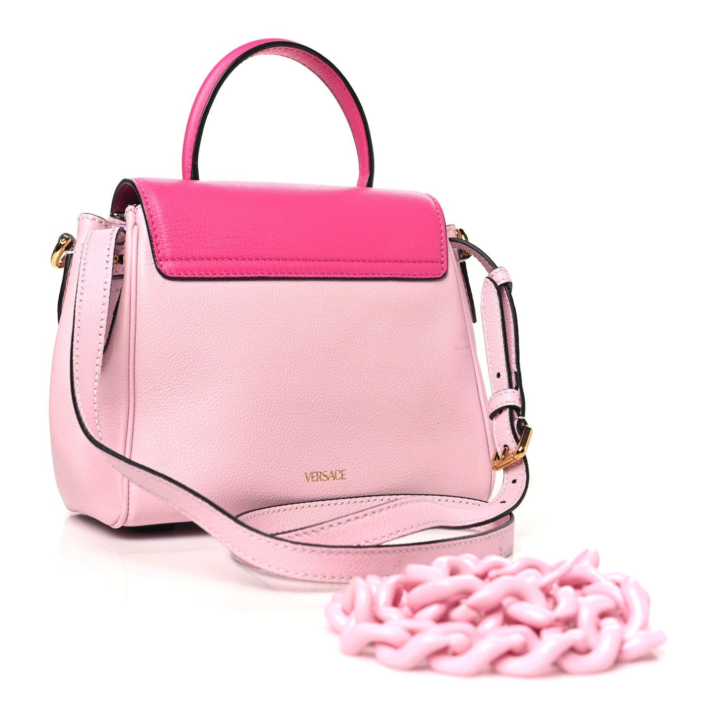Calfskin Medusa Small Top Handle Handbag Fuxia Light Pink