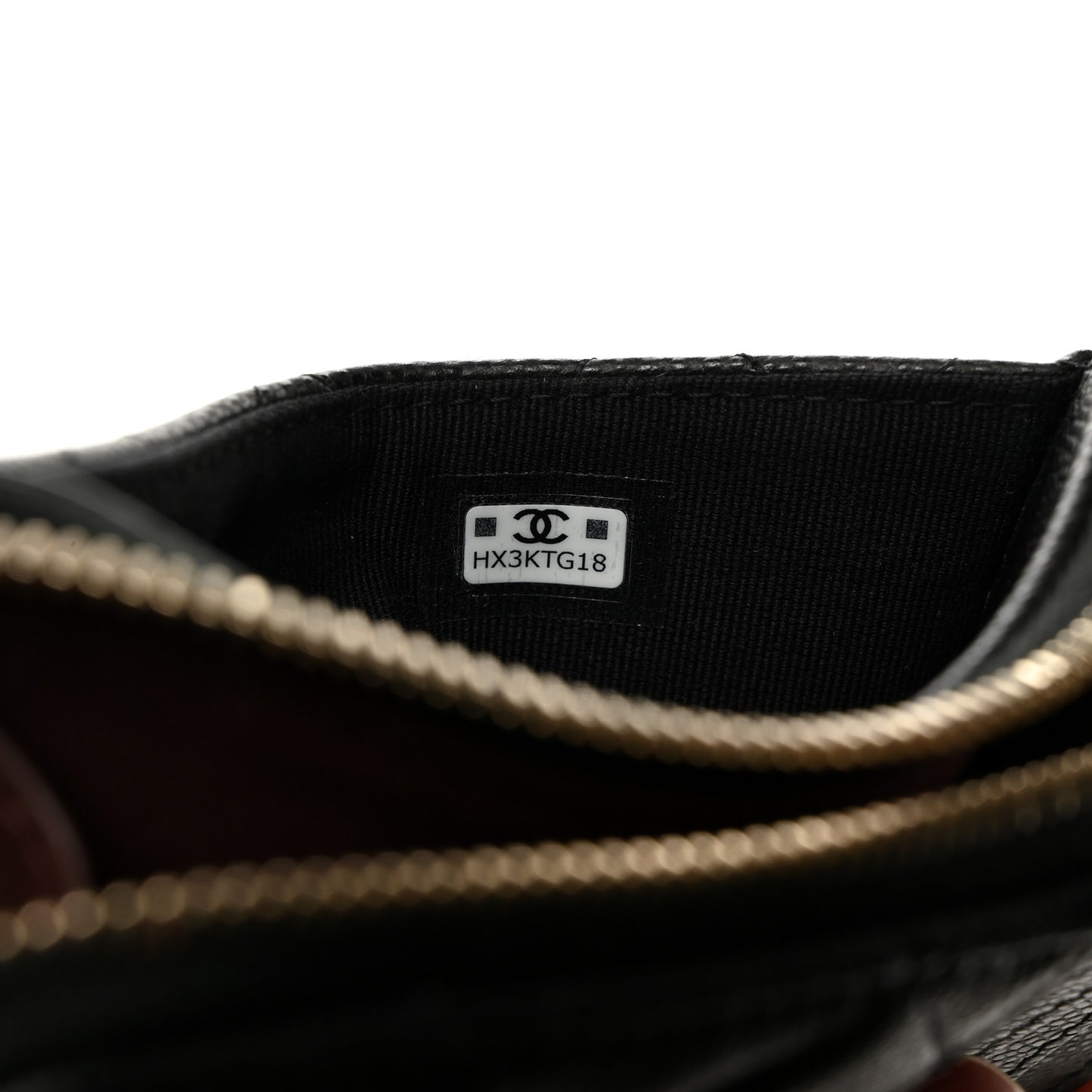 Caviar Quilted CC Zip Around Card Holder Black