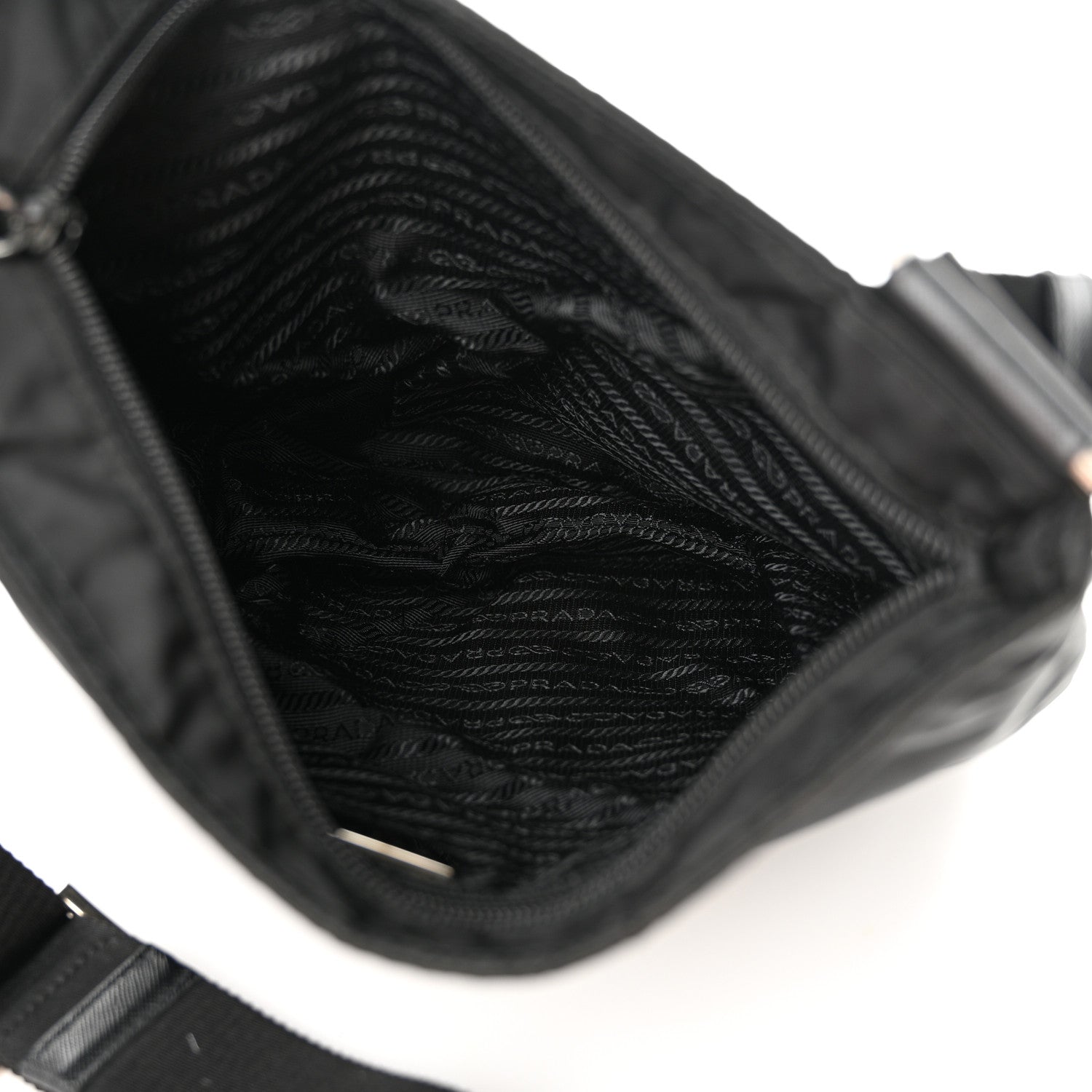 Prada Nylon Vela Flat Messenger Bag Black 5 of 10