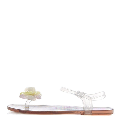 Chanel Jelly Camellia Thong Sandals 39 Light Pink Multicolor 1 of 8