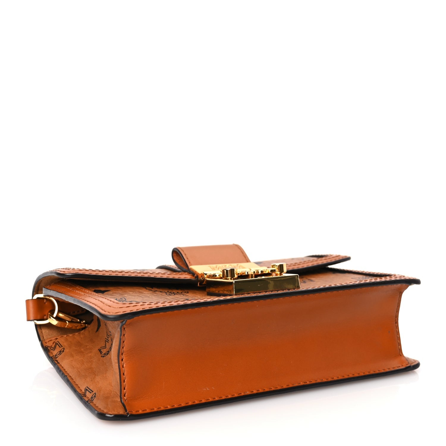 MCM Visetos Monogram Mini Tracy Crossbody Bag Cognac 3 of 8