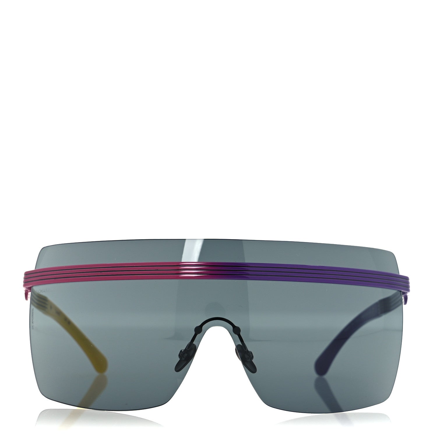 Chanel Metal Graphic Lines Shield Sunglasses 71586 Purple Pink 2 of 7