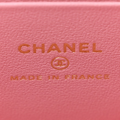 Chanel Lambskin Quilted Small Top Handle Vanity Case With Chain Dark Pink 6 of 11