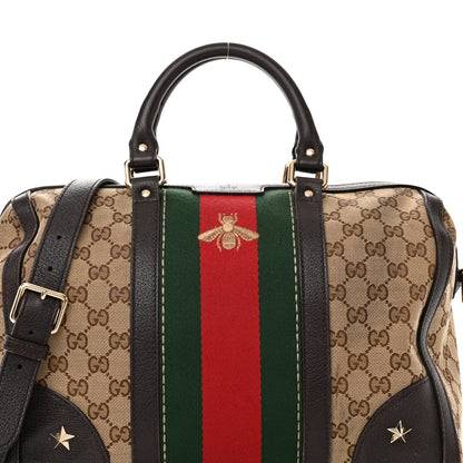 Gucci Monogram Vintage Web Medium Webby Bee Boston Dark Brown 8 of 18