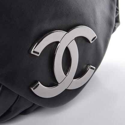 Chanel Lambskin Pleated CC Shoulder Bag Black 11 of 12