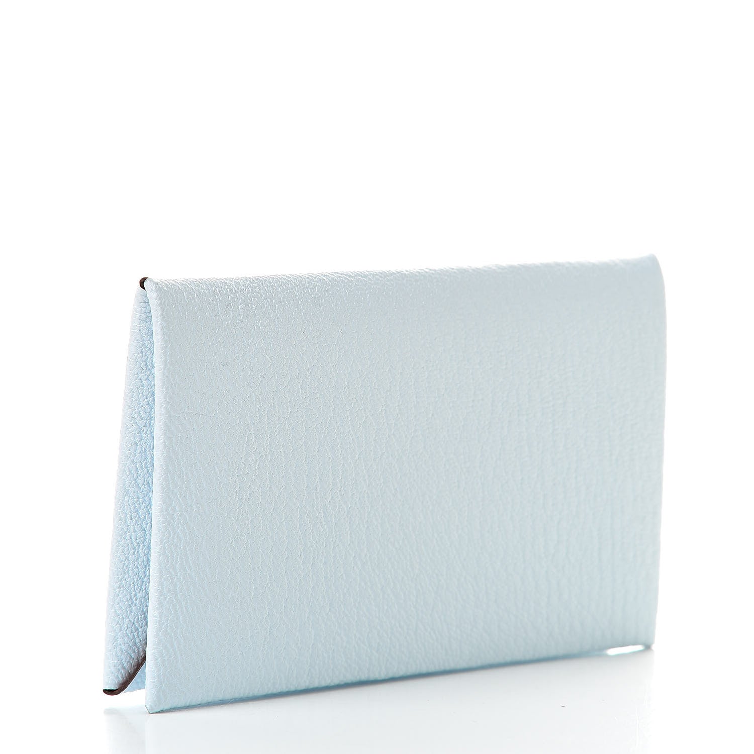 Hermes Chevre Mysore Verso Calvi Card Case Bleu Brume Brique 3 of 8