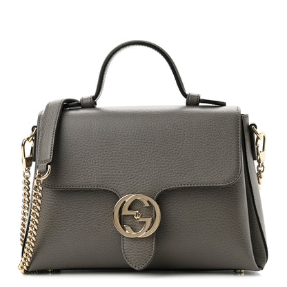 Gucci Dollar Calfskin Interlocking G Top Handle Shoulder Bag Loess 1 of 10