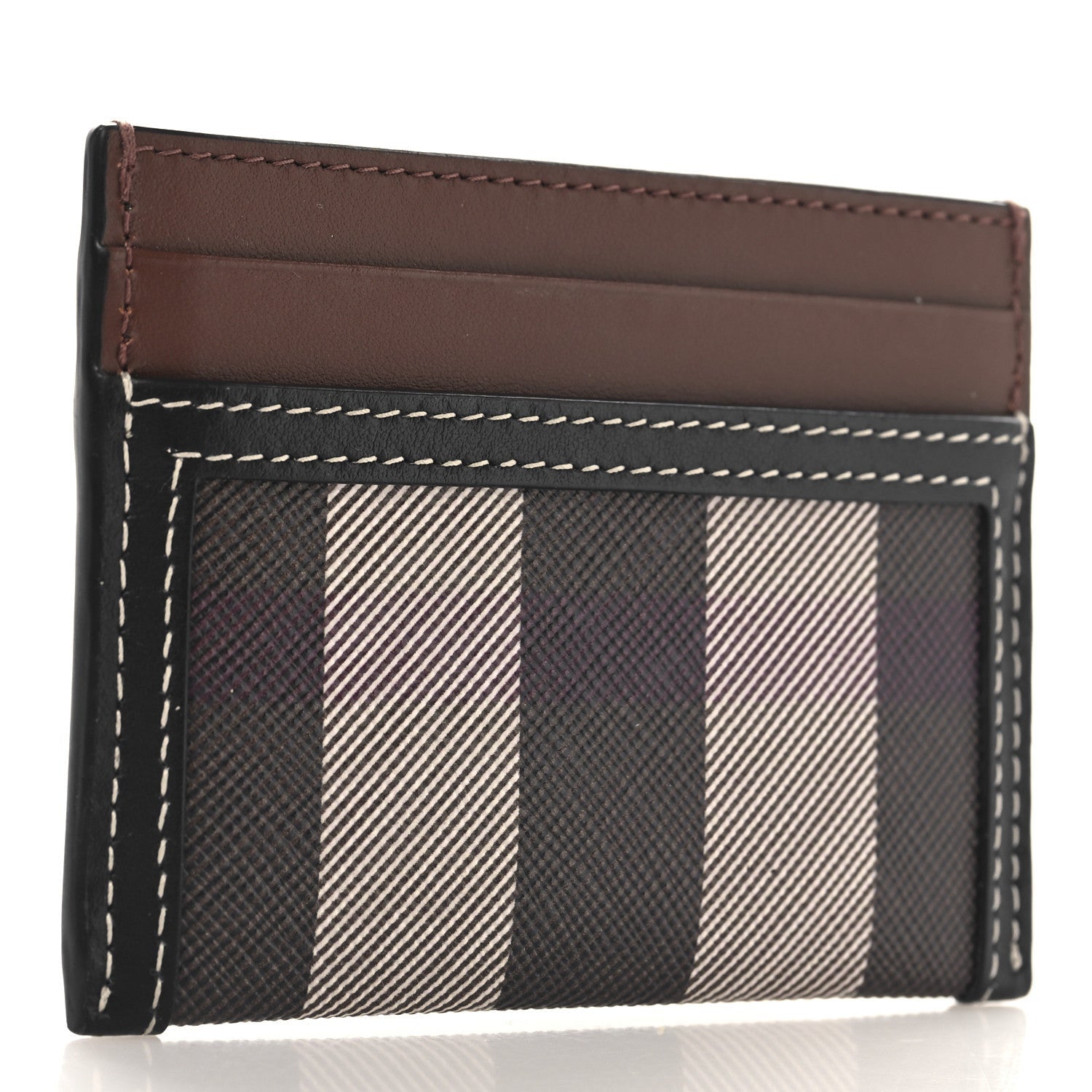 Burberry E-Canvas Calfskin Sandon Check Card Case Dark Birch 3 of 6