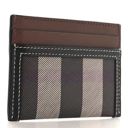Burberry E-Canvas Calfskin Sandon Check Card Case Dark Birch 3 of 6