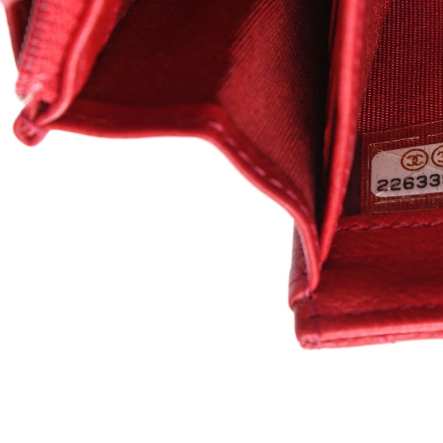 Calfskin Quilted Boy Chain Around Flap Wallet Red