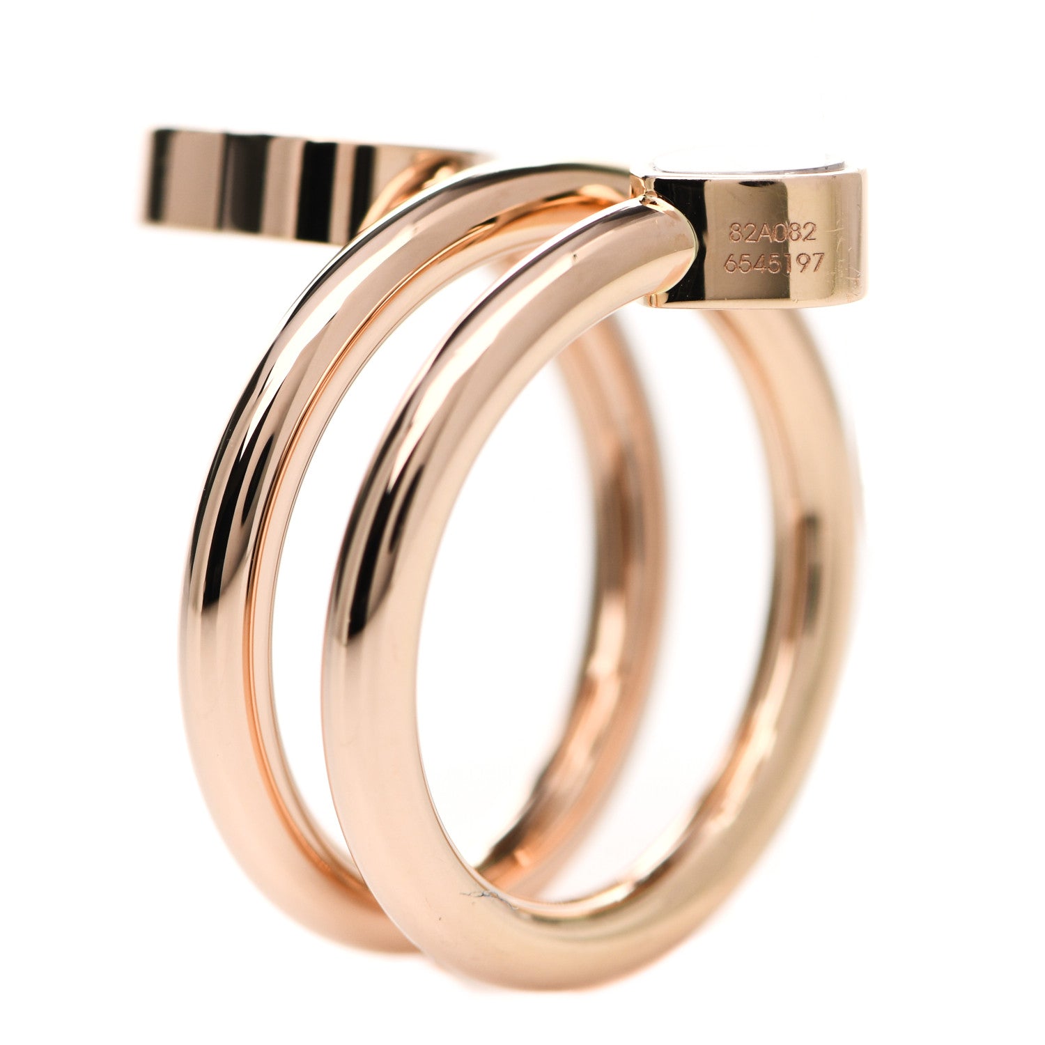 Chopard 18K Rose Gold Diamond Pave Happy Hearts Twist Ring 53 6.25 7 of 8