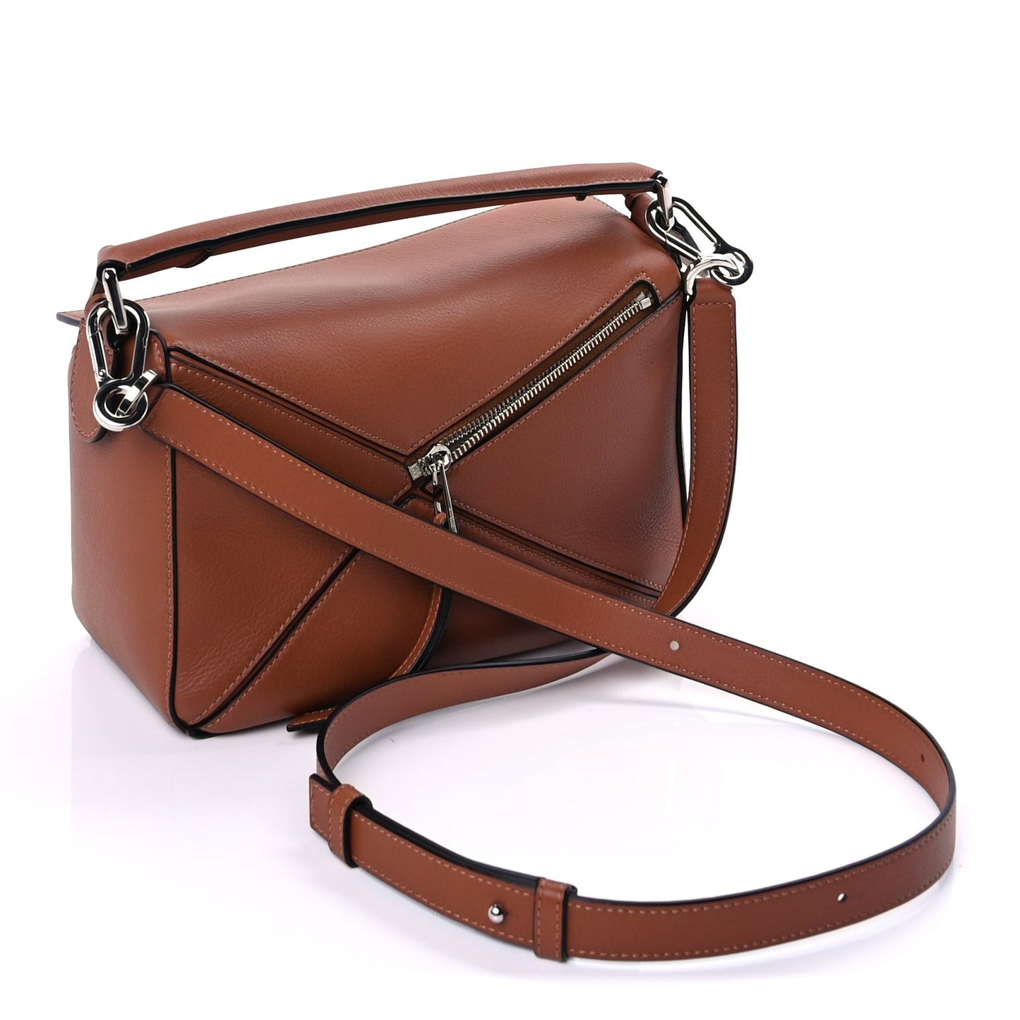 Calfskin Mini Puzzle Edge Bag Tan
