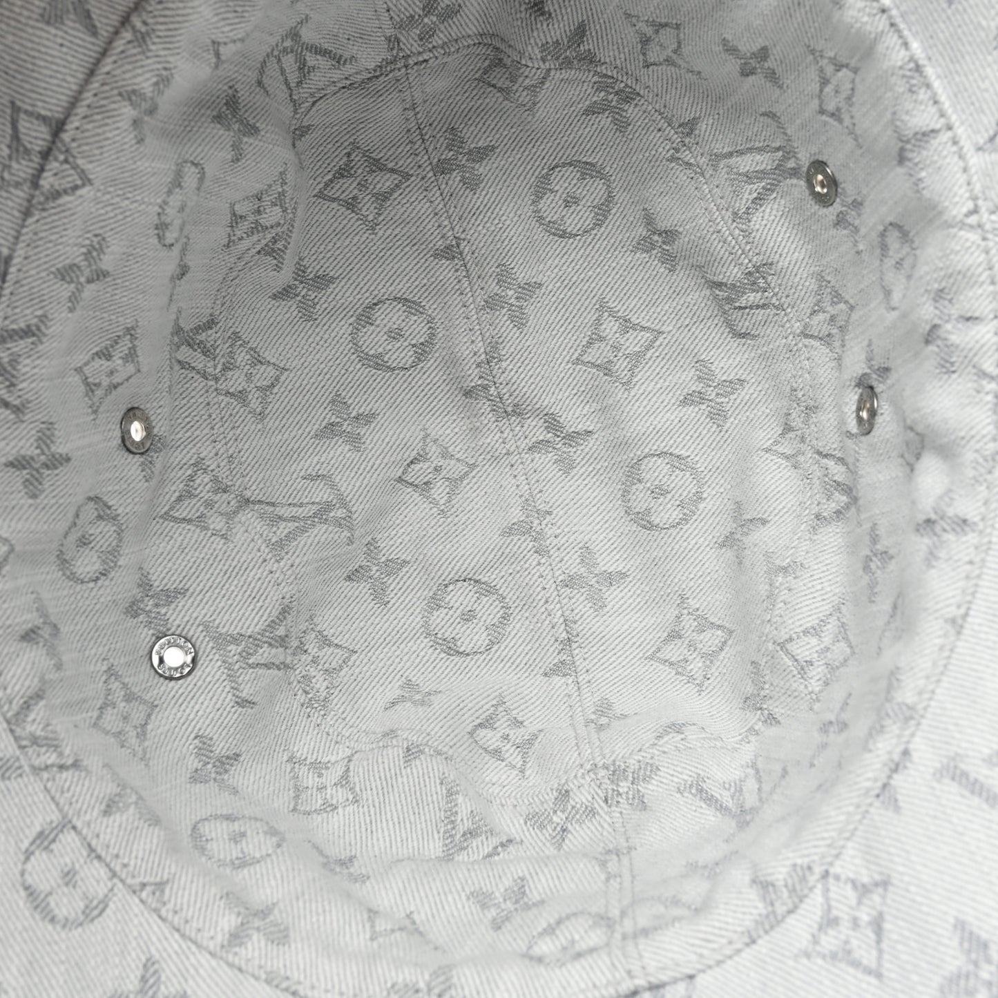 Monogram Denim Transformable Bob Bucket Hat 60 White Blue