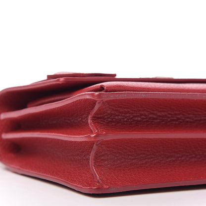 Saint Laurent Grained Calfskin Medium Monogram Sunset Satchel Red 6 of 9