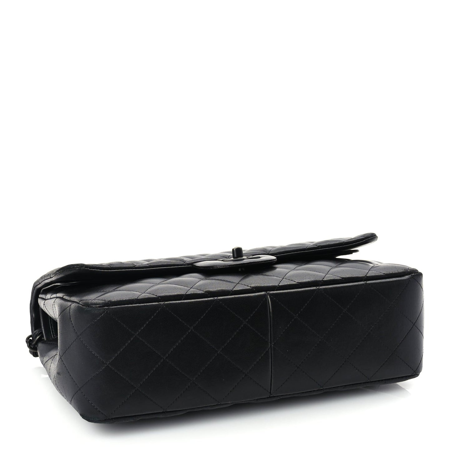 Lambskin Quilted Jumbo Double Flap So Black So Black