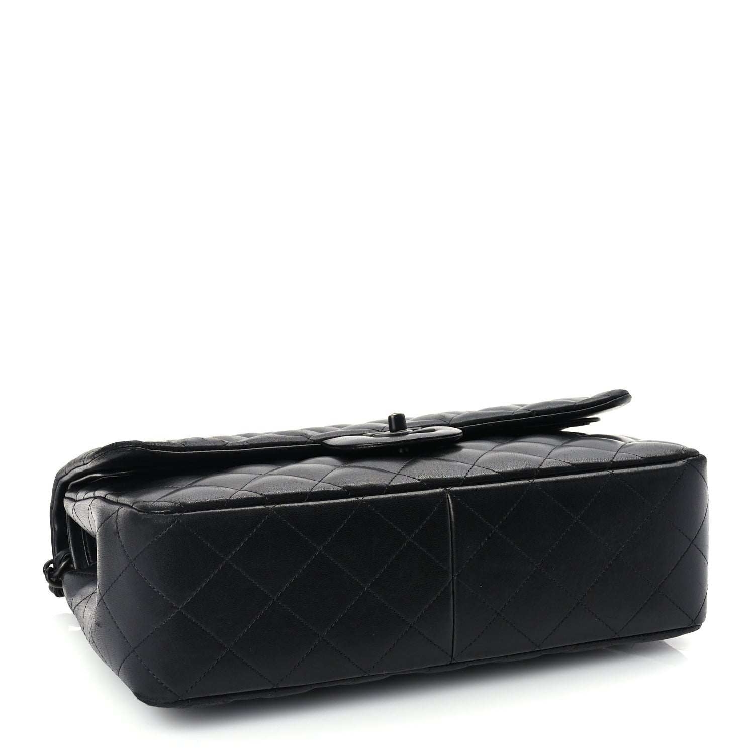 Chanel Lambskin Quilted Jumbo Double Flap So Black So Black 3 of 9