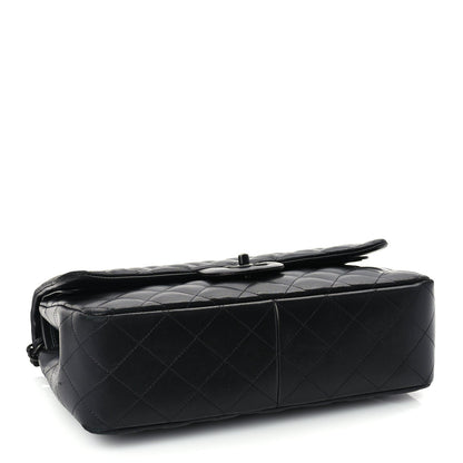 Chanel Lambskin Quilted Jumbo Double Flap So Black So Black 3 of 9