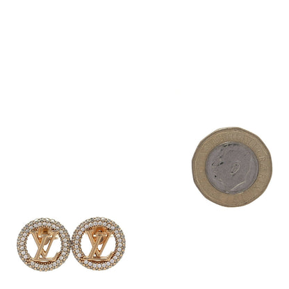 Louis Vuitton Metal Crystal Louise By Night Earrings Gold 2 of 5