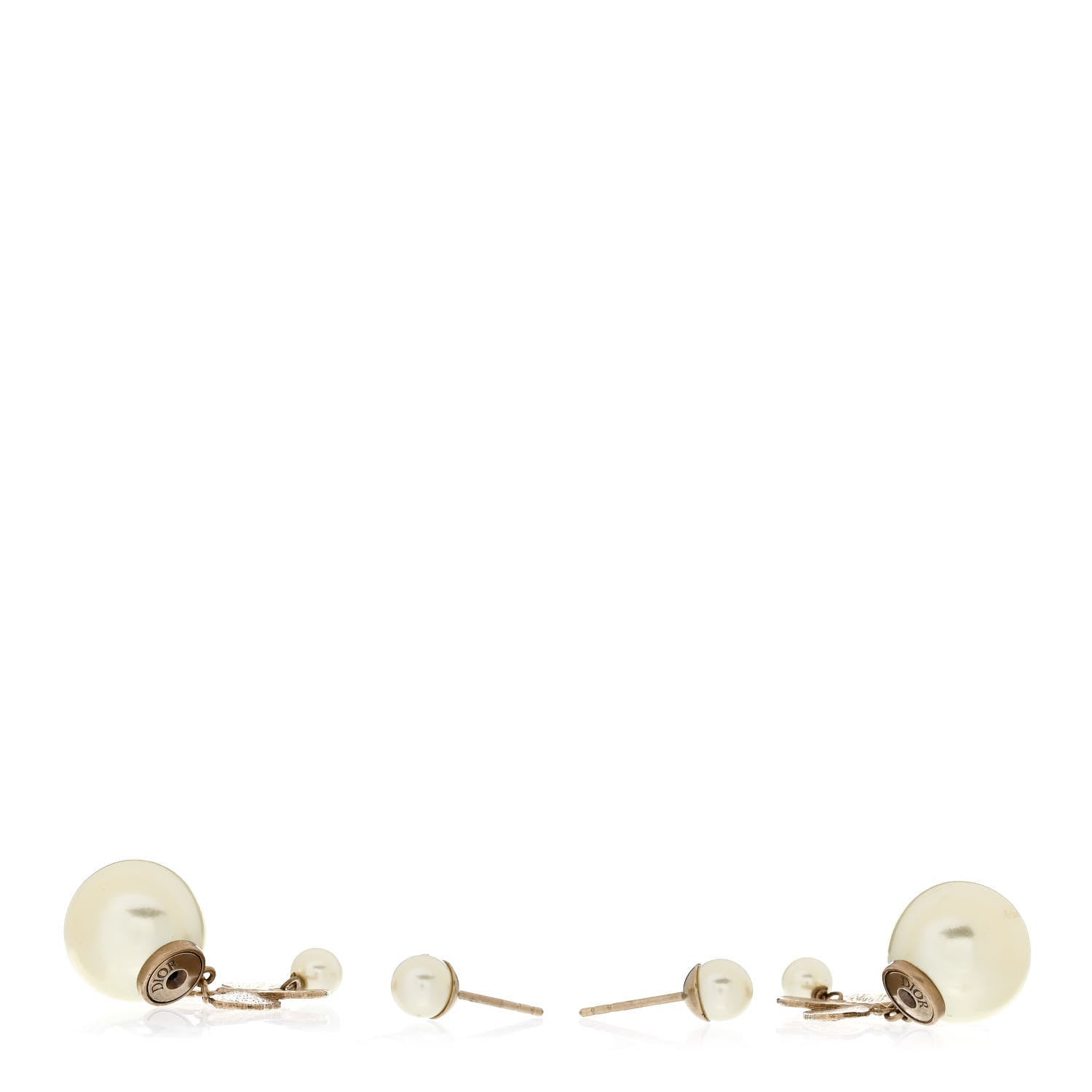 Christian Dior Pearl Butterfly Tribal Earrings Gold 3 of 4