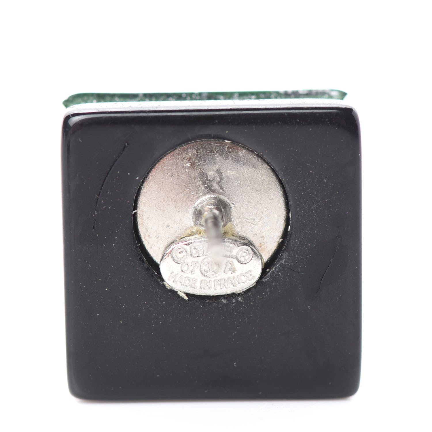 Chanel Crystal CC Square Charm Earrings Black 4 of 5