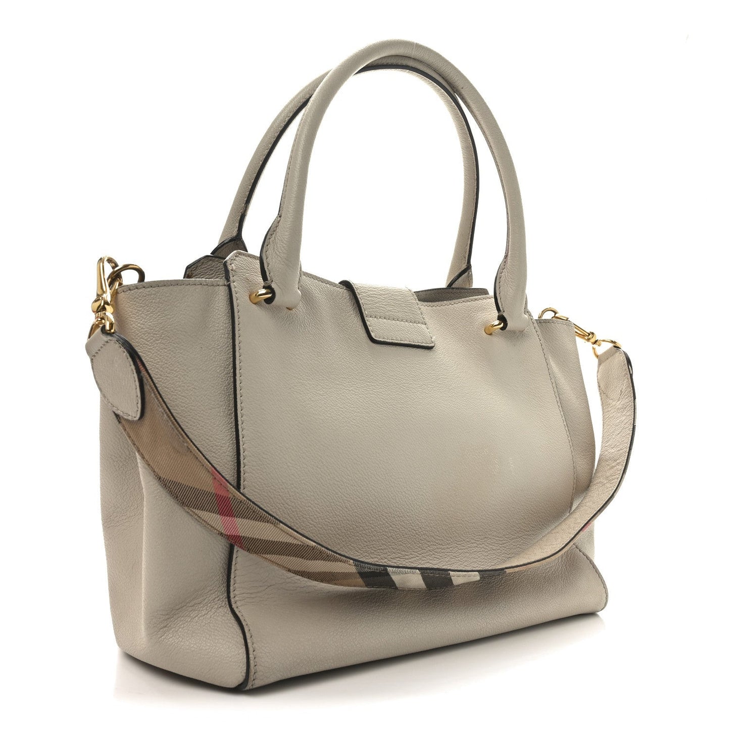 Soft Grain Calfskin Medium Buckle Tote Limestone