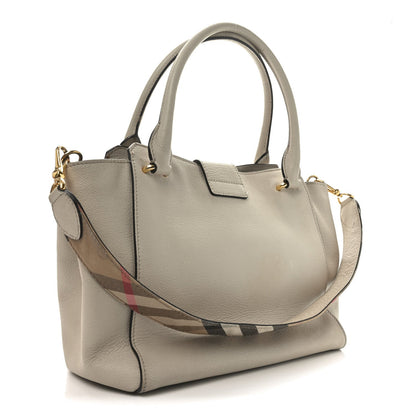 Burberry Soft Grain Calfskin Medium Buckle Tote Limestone 3 of 7