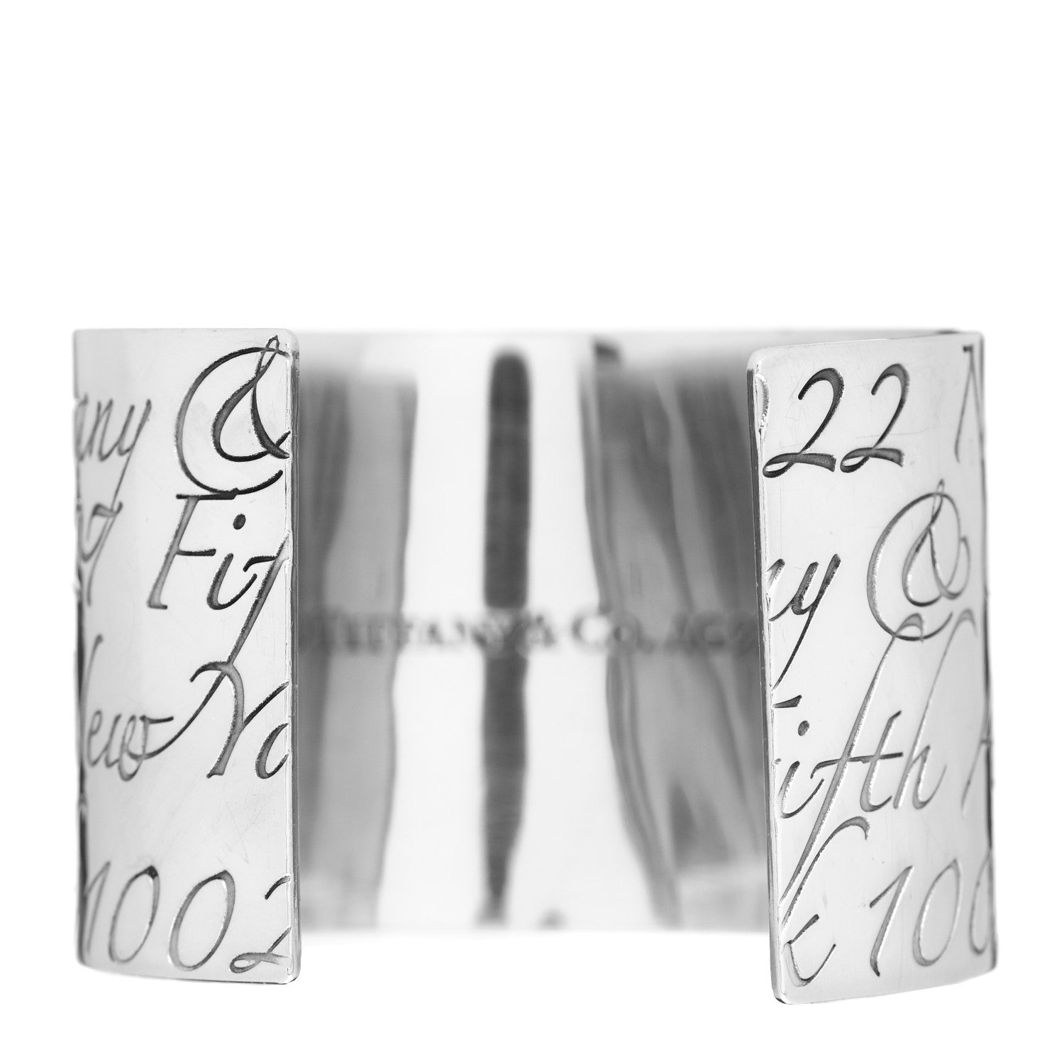 Tiffany Sterling Silver Wide Notes Cuff Bracelet 3 of 4