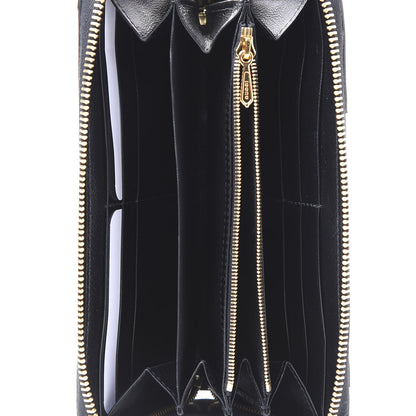 Gucci Smooth Calfskin Diagonal Striped Zumi Zip Around Wallet Black Beige 4 of 7