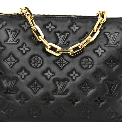 Louis Vuitton Lambskin Embossed Monogram Coussin PM Black 9 of 11
