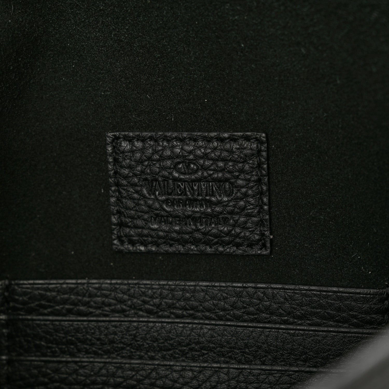 Valentino Garavani Pebbled Calfskin Large Rockstud Envelope Clutch Black 6 of 7