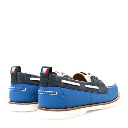 Louis Vuitton Mat Calfskin Mens Rubber America's Cup Marine Boat Shoe Pacific Blue 5 of 7