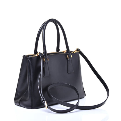 Prada Saffiano Small Galleria Double Zip Tote Black 3 of 9