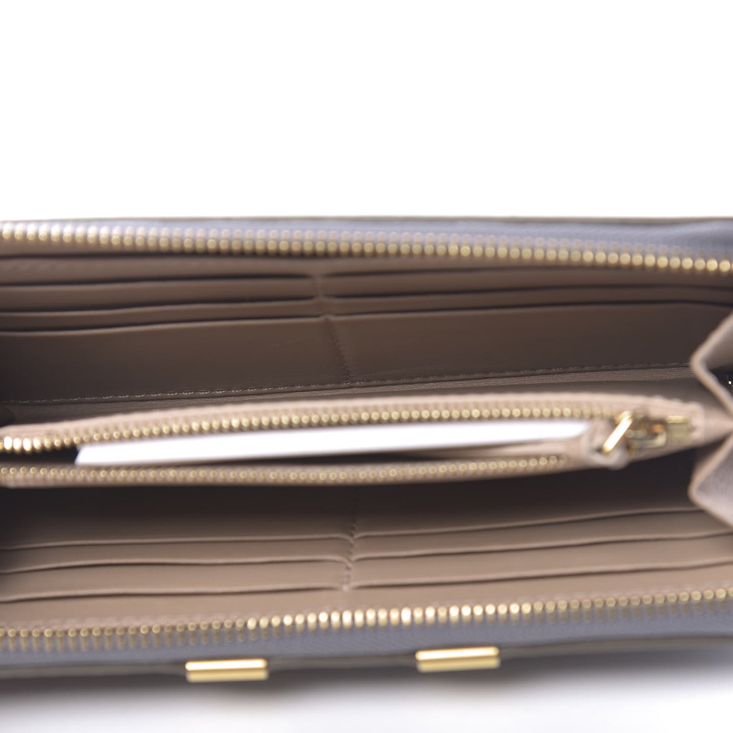 Calfskin Marcie Long Zip Around Wallet Cashmere Grey