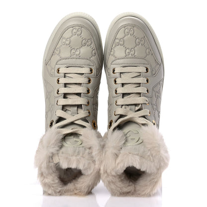 Gucci ssima Rabbit Fur Coda High Top Sneakers 39 White 6 of 10