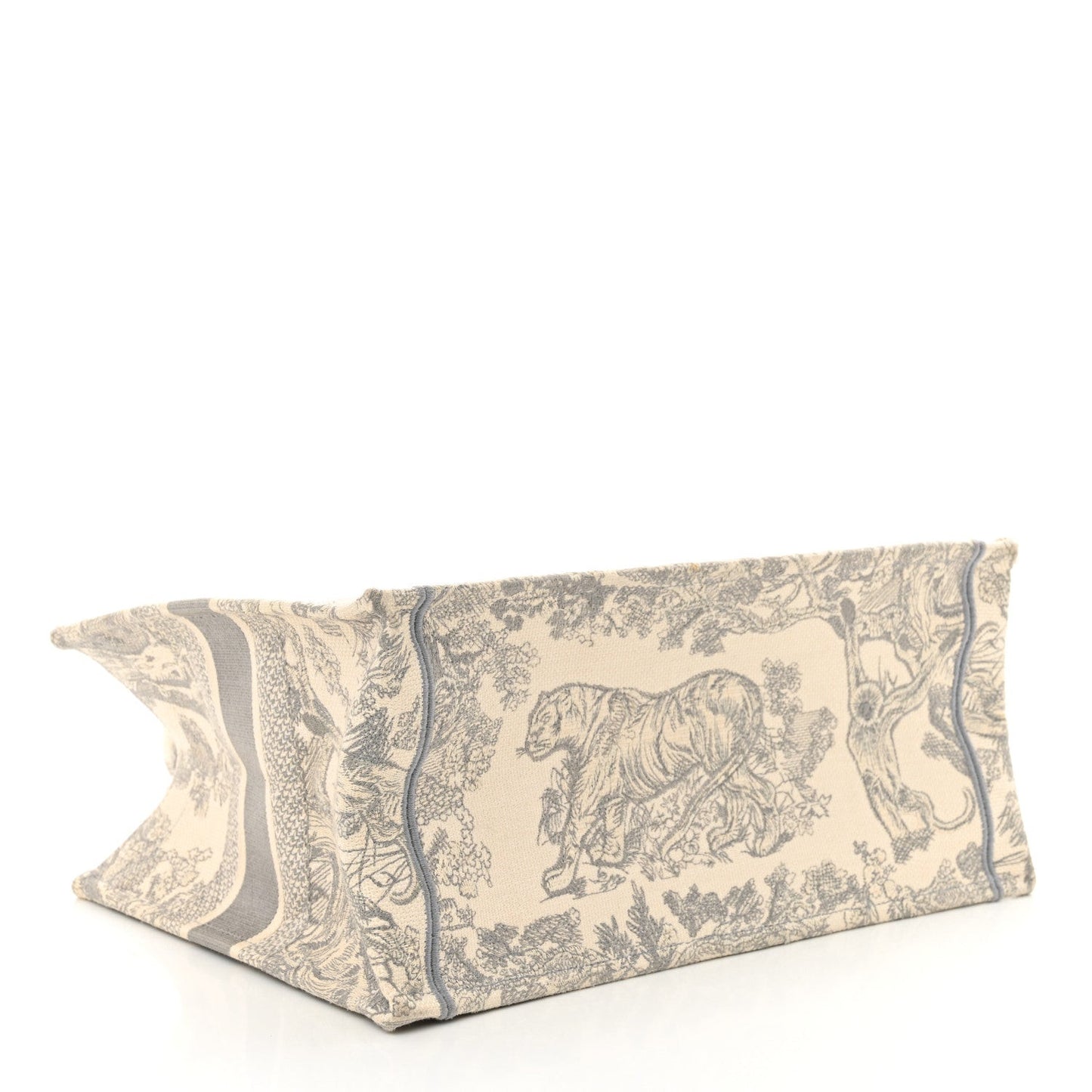 Canvas Embroidered Medium Dioriviera Toile De Jouy Book Tote Gray