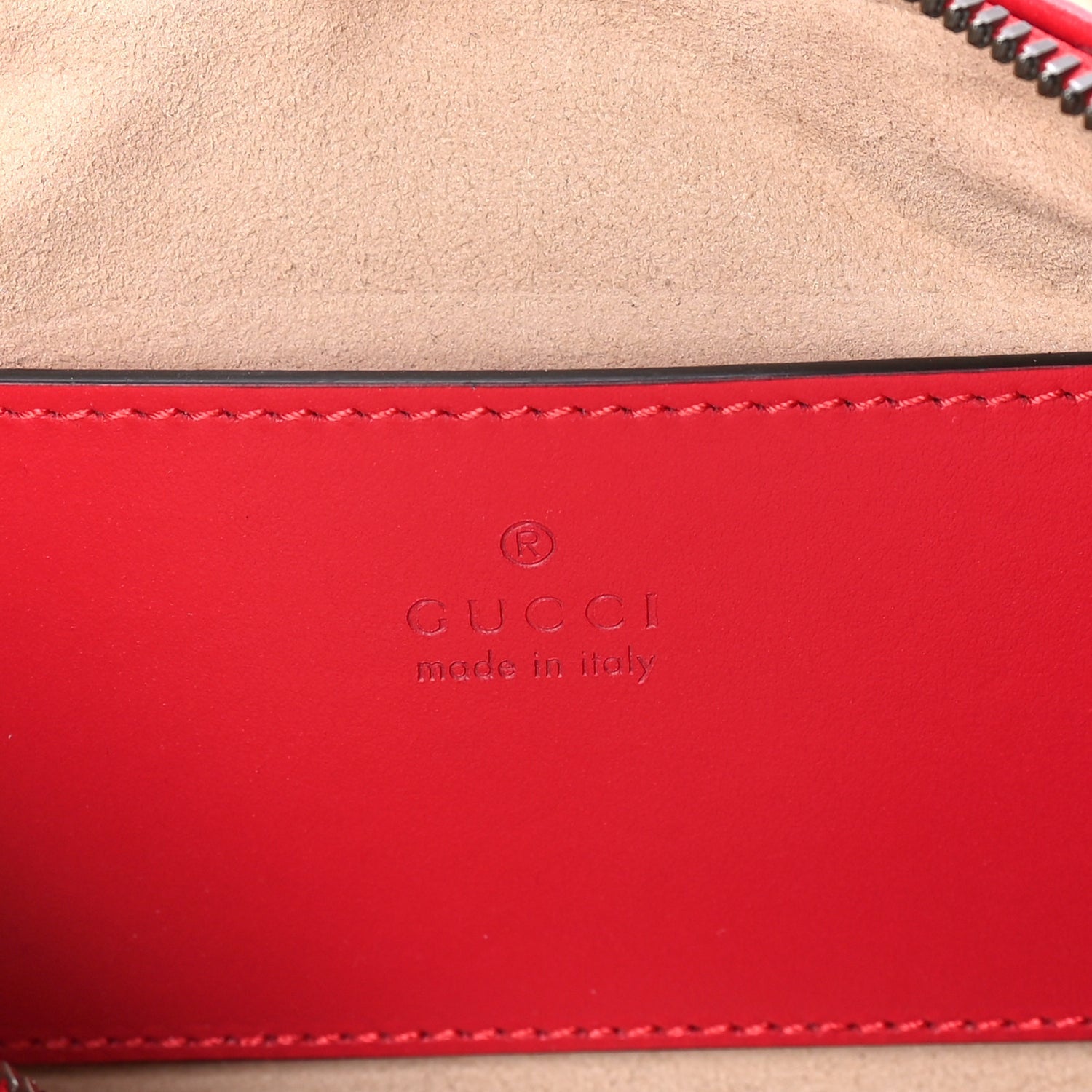 Gucci Calfskin Matelasse Chevron GG Marmont Sling Shoulder Bag  Rosso 5 of 7