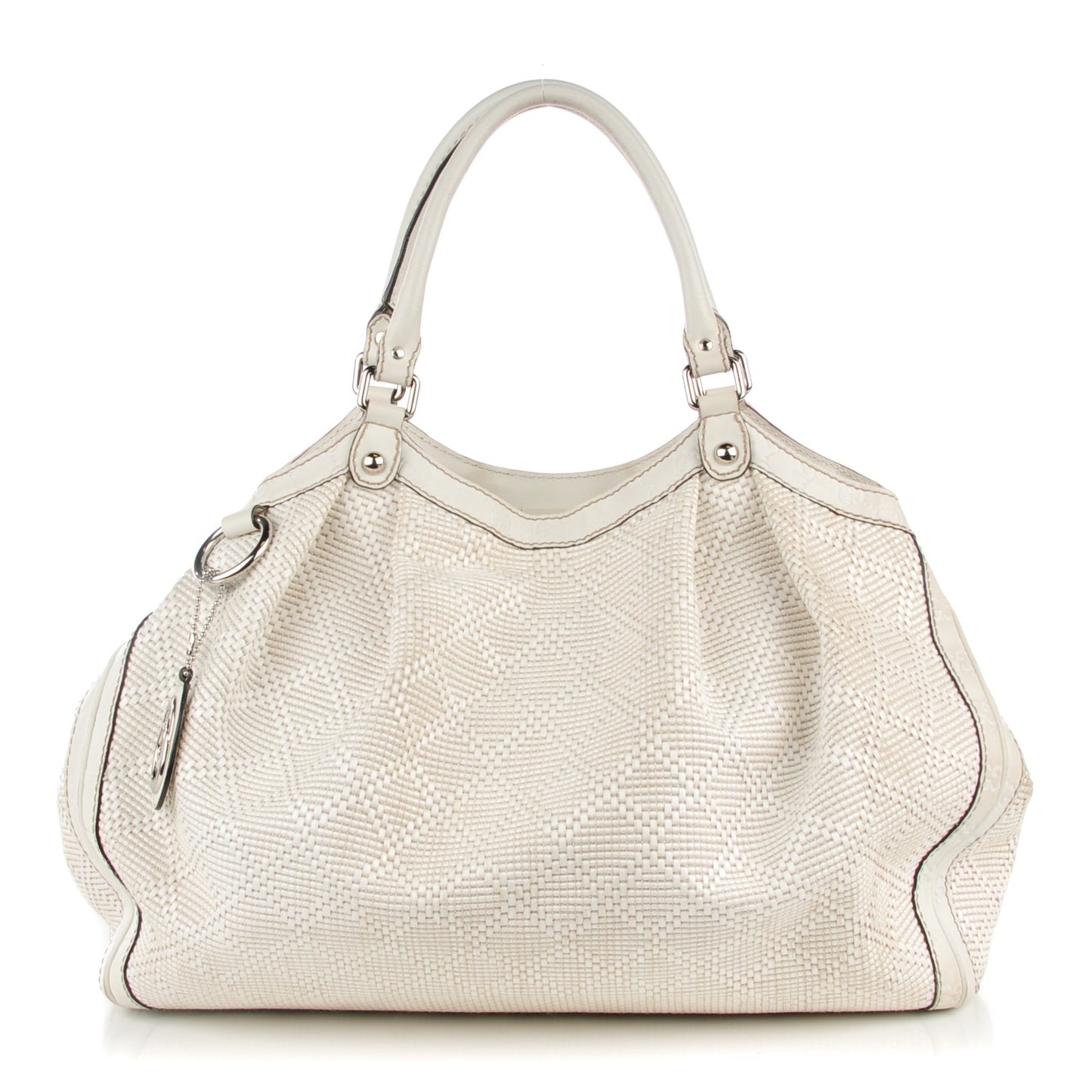 Woven Guccissima Large Sukey Tote Off White