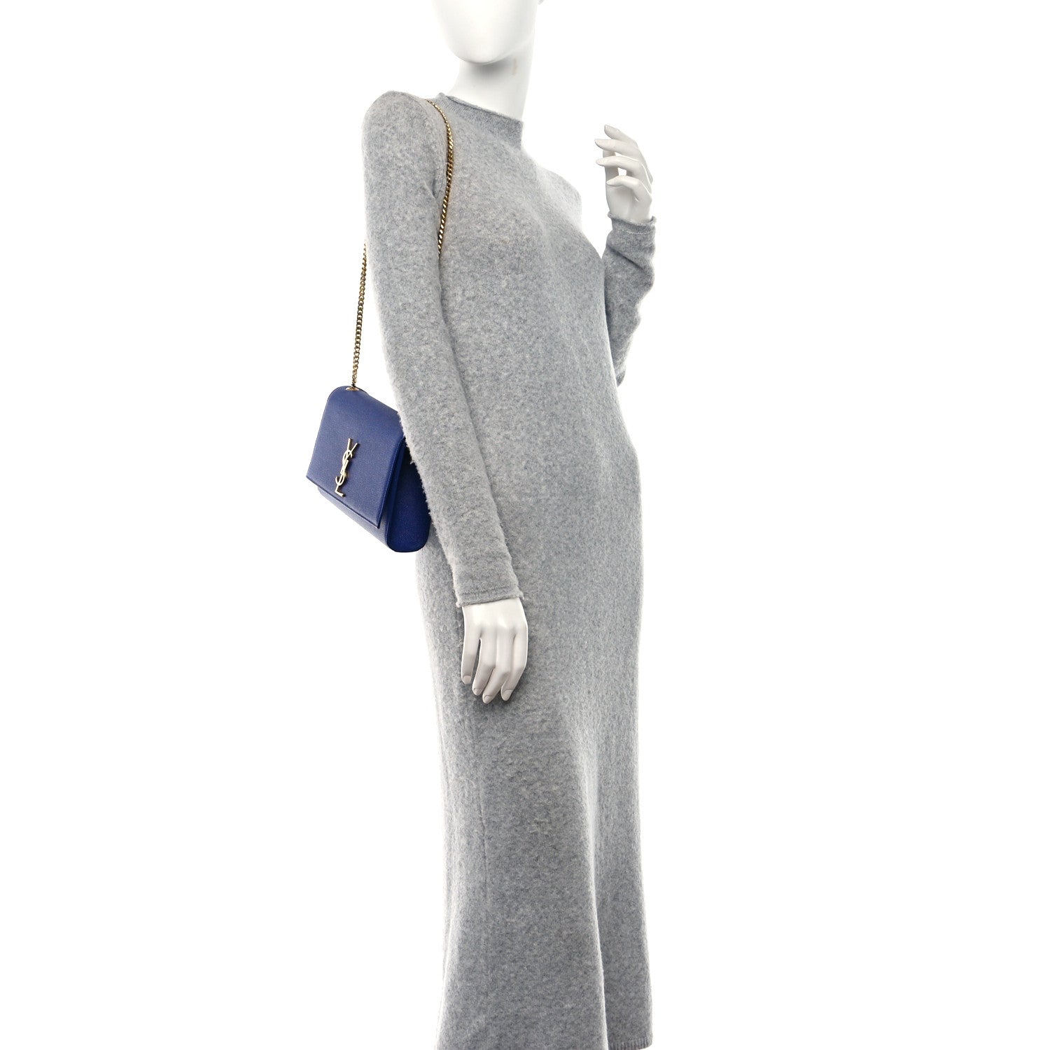 Saint Laurent Grain De Poudre Medium Classic Monogram Kate Satchel Ultramarine 2 of 11