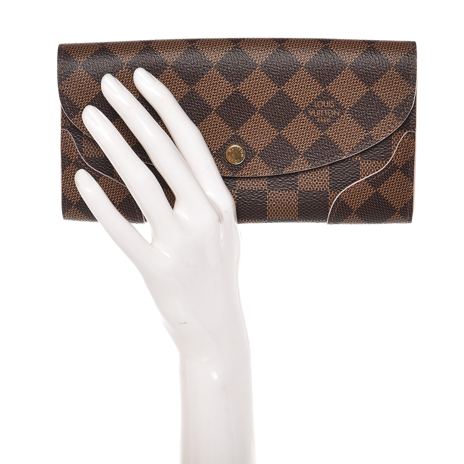 Louis Vuitton Damier Ebene Caissa Wallet Rose Ballerine 2 of 7