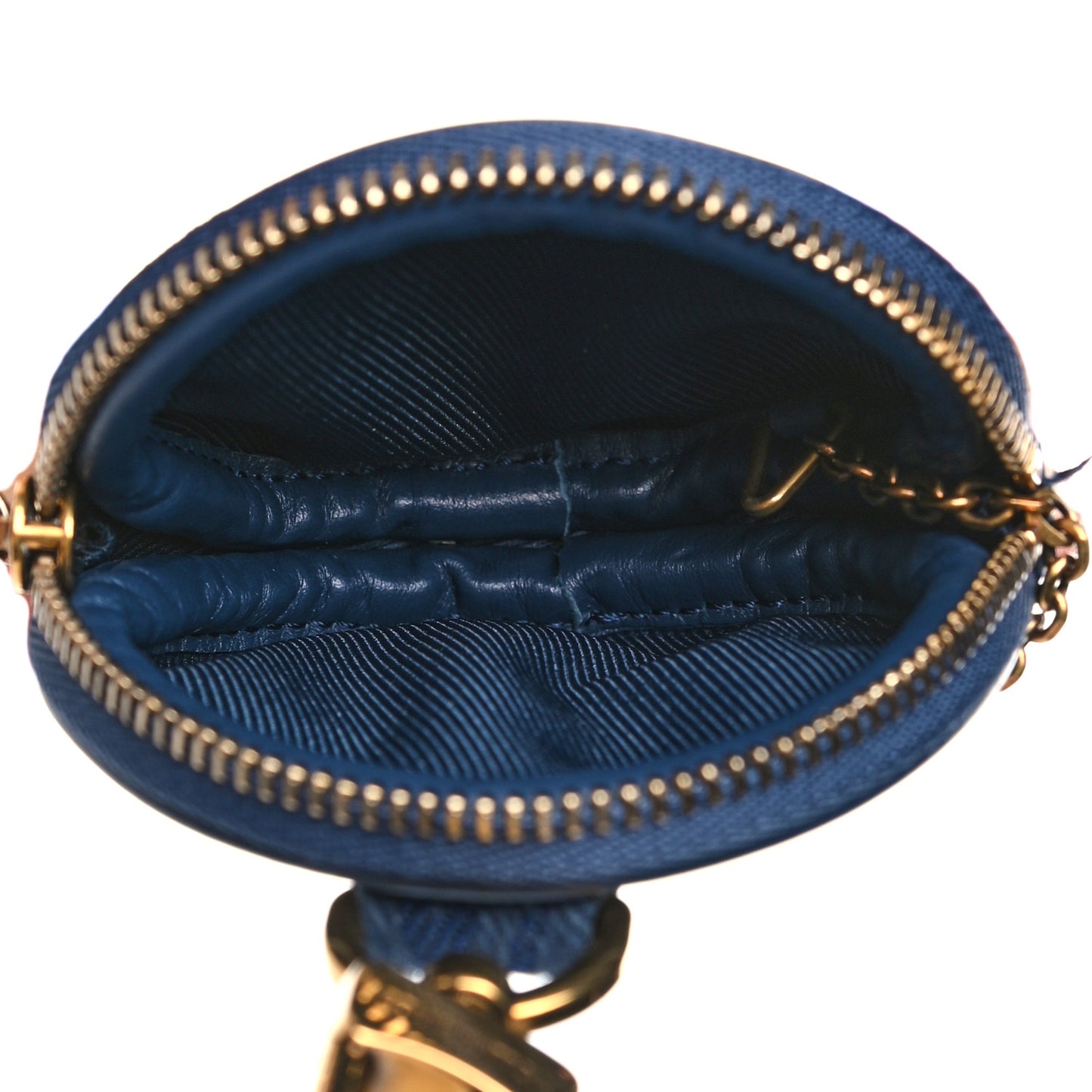 Monogram Denim Round Coin Purse Navy