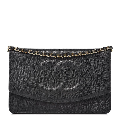 Chanel Caviar Timeless CC Wallet On Chain WOC Black 1 of 9