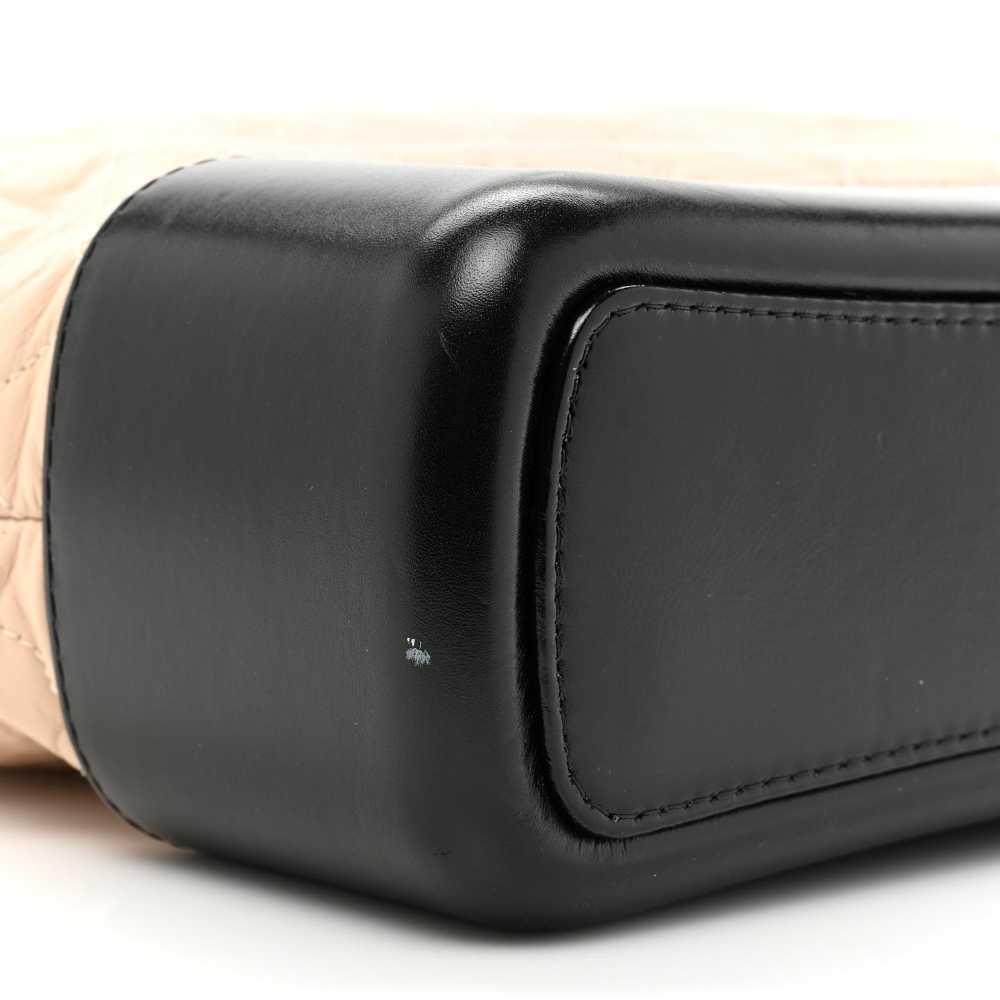 Aged Calfskin Quilted Large Gabrielle Hobo Beige Black