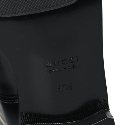 Gucci Patent Calfskin Michelangelo Slim Horsebit Riding Boots 37.5 Black 6 of 6