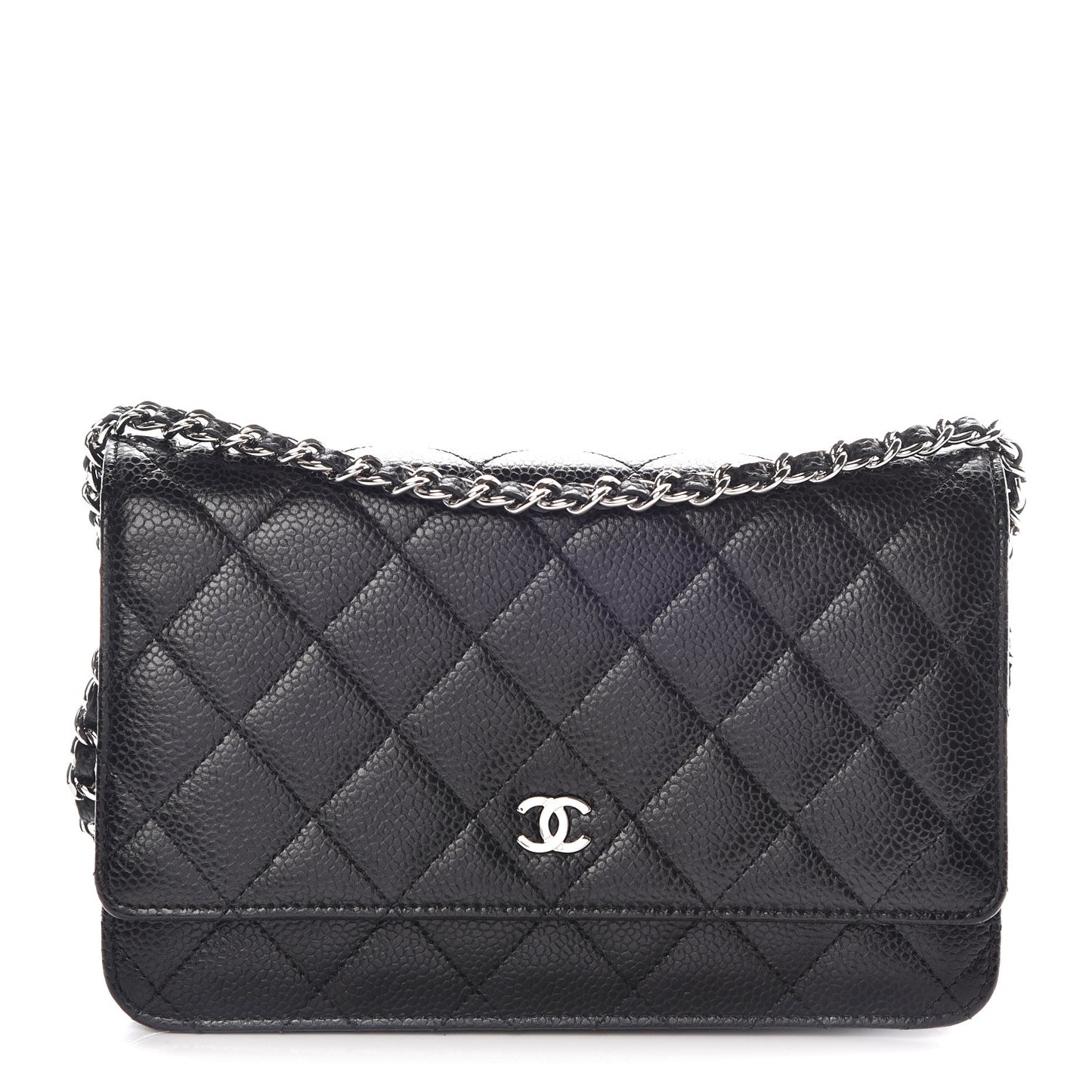 Caviar Quilted Wallet On Chain WOC Black