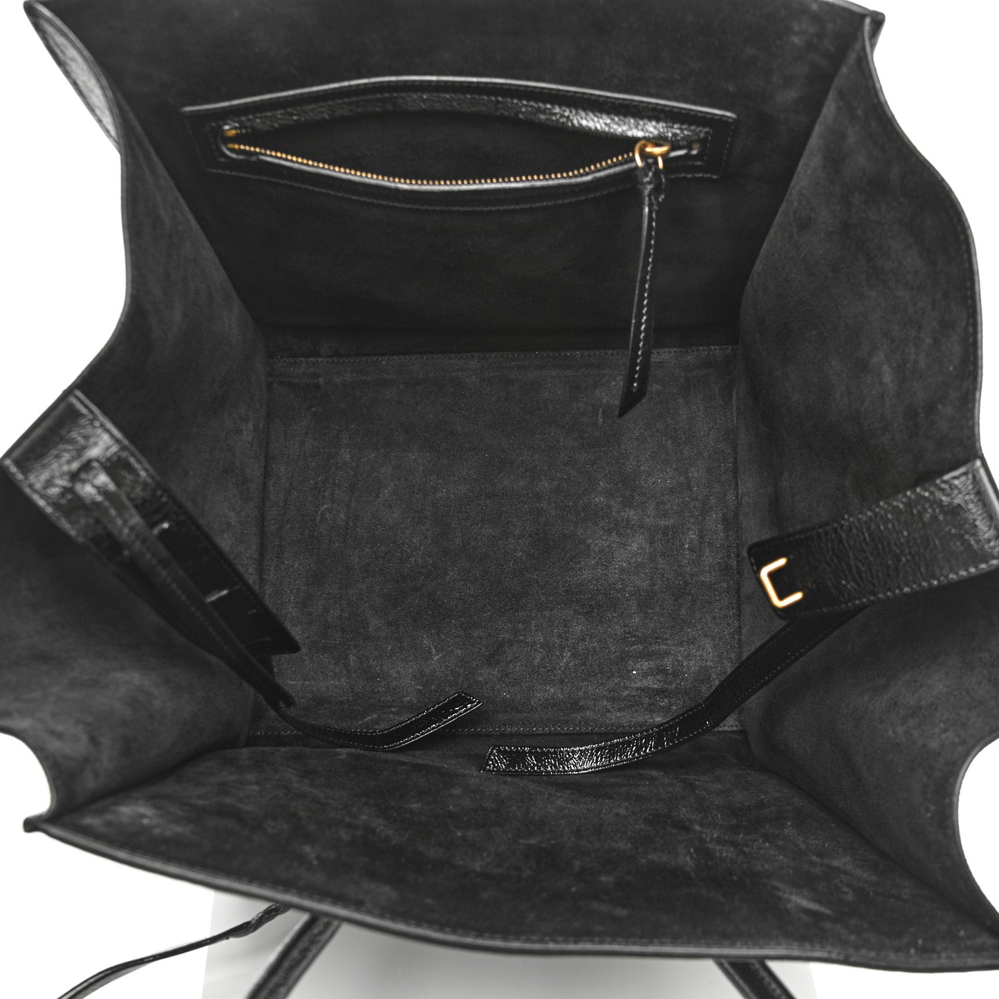 Crinkled Patent Calfskin Medium Phantom Luggage Black