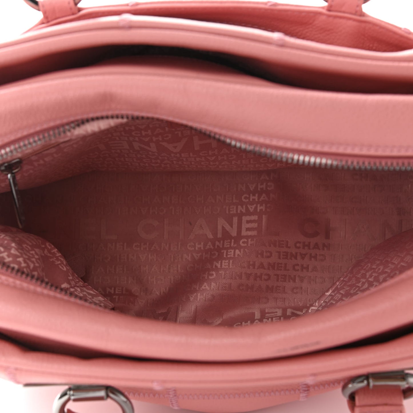 Caviar Square Stitched Bowler Pink