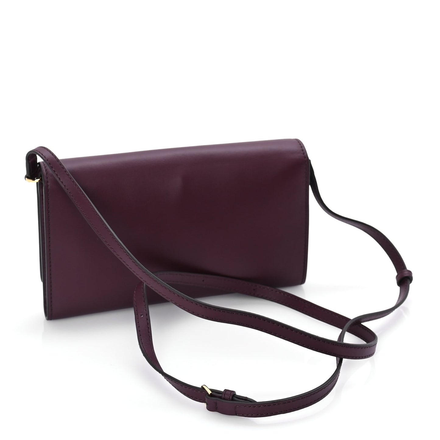 Calfskin Logo Hazelmere Wallet With Detachable Strap Mahogany Red