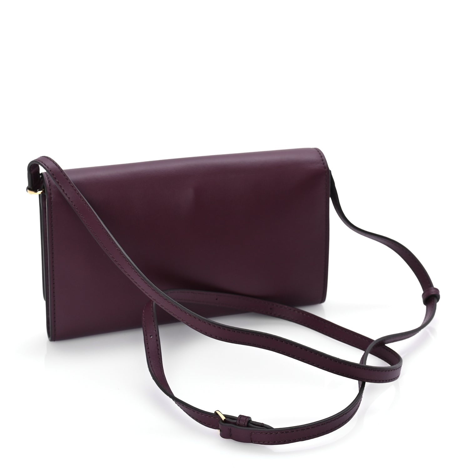 Burberry Calfskin Logo Hazelmere Wallet With Detachable Strap Mahogany Red 2 of 8