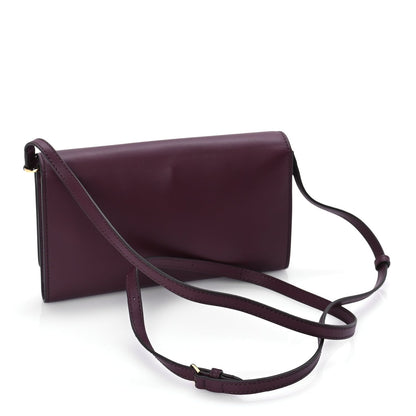 Burberry Calfskin Logo Hazelmere Wallet With Detachable Strap Mahogany Red 2 of 8